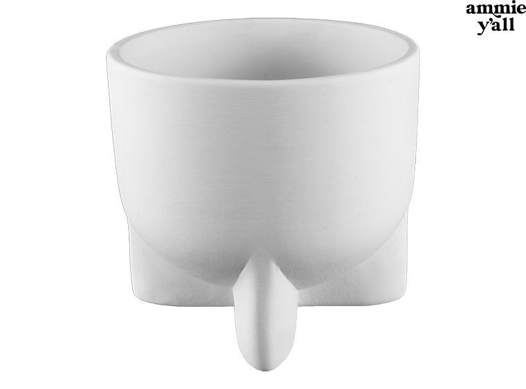 Bisque Modern Footed Container (Case of 4)