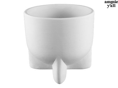 Bisque Modern Footed Container (Case of 4)