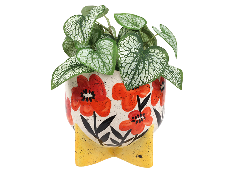 Bisque Modern Footed Container (Case of 4)