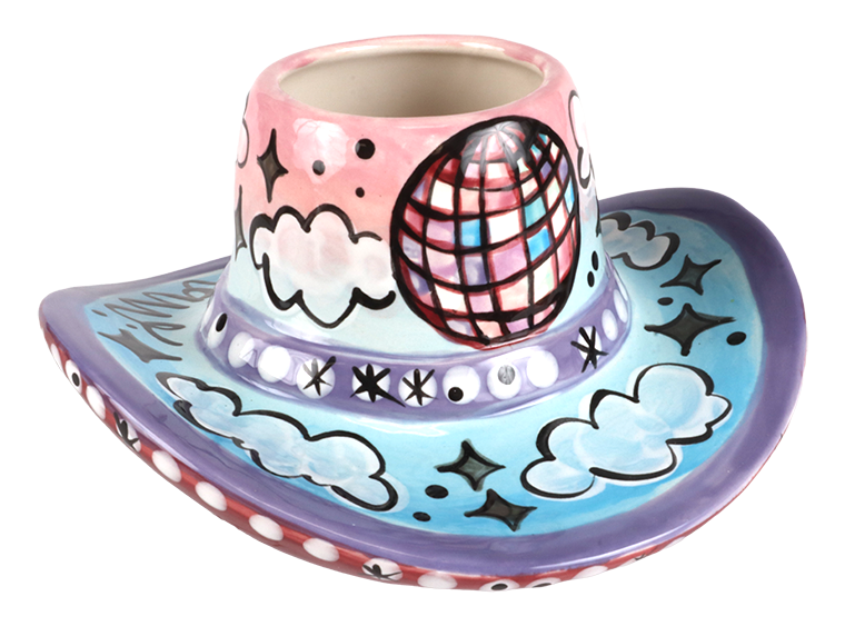 Bisque Cowboy Hat Container (Case of 4)