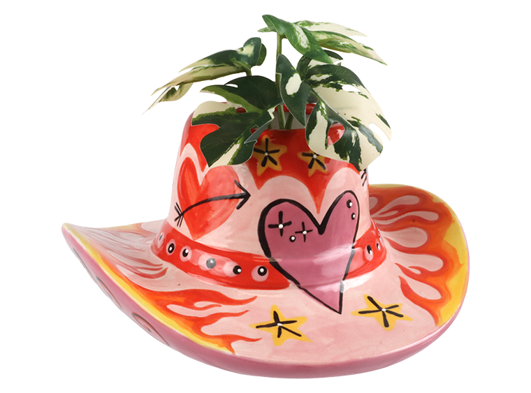 Bisque Cowboy Hat Container (Case of 4)