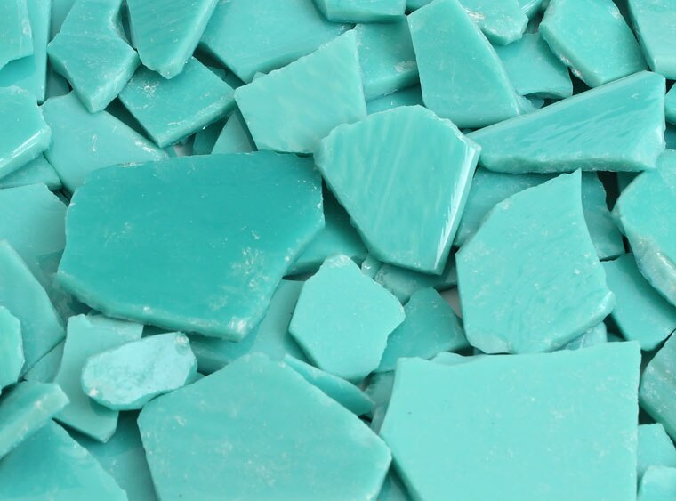 Turquoise Green Opalescent Buffalo Chips (Case of 1)