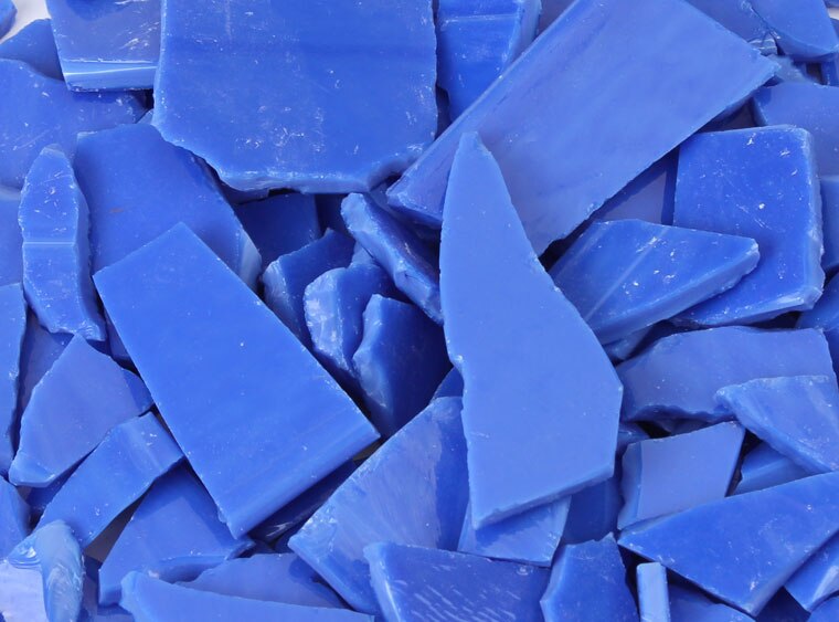 Medium Blue Opalescent Buffalo Chips (Case of 1)
