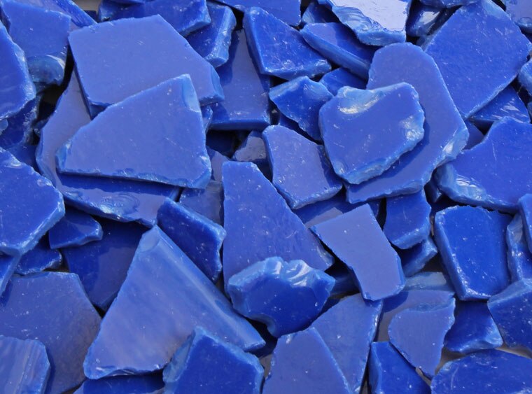 Cobalt Blue Opalescent Buffalo Chips (Case of 1)