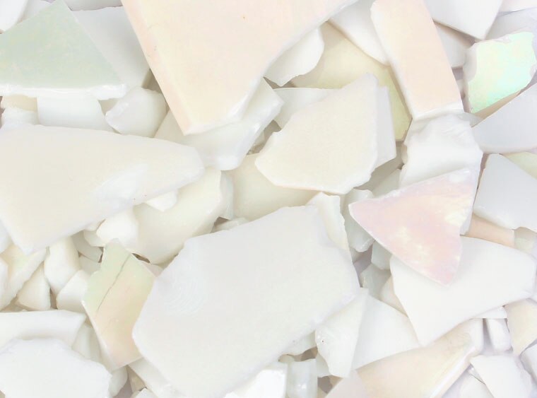 White Iridescent Buffalo Chips (Case of 1)