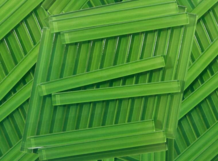 Kiwi Green Crystal Glass Mosaic Tile 10x98mm (Case of 1)