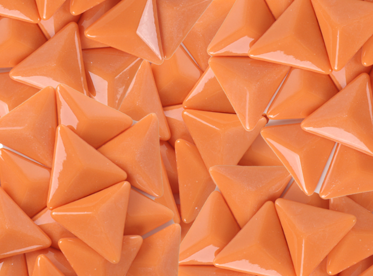 Pumpkin Peel Glossy Triangle Mosaic Tile 28mm (Case of 1)