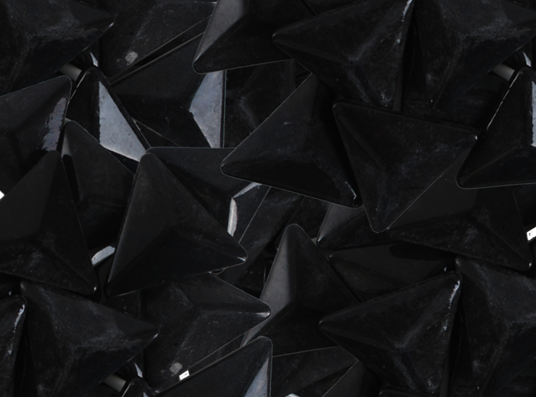 Obsidian Glossy Triangle Mosaic Tile 28mm (Case of 1)