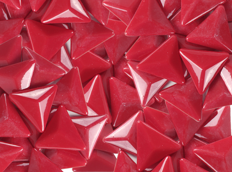 Raspberry Glossy Triangle Mosaic Tile 28mm (Case of 1)