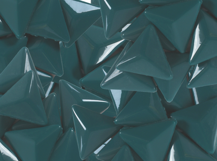 Caribbean Current Glossy Triangle Mosaic Tile 28mm (Case of 1)
