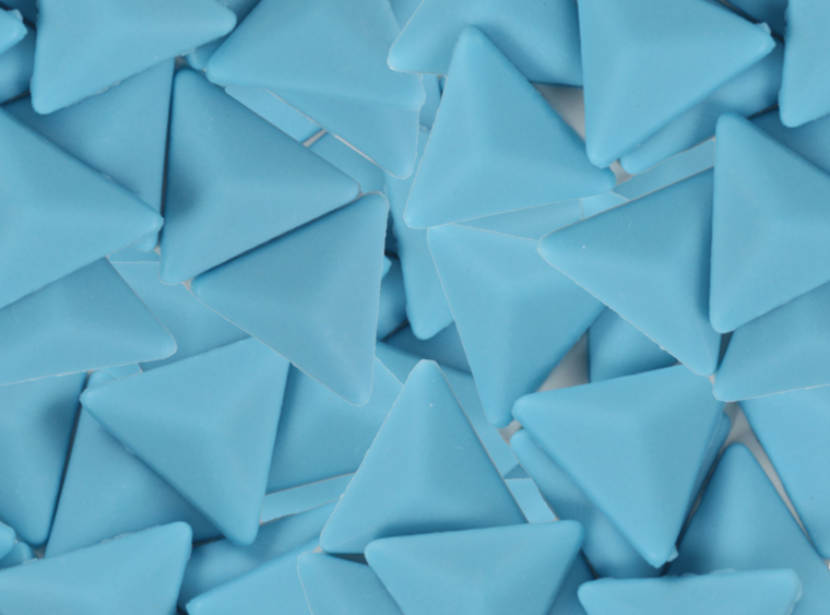 Hawaiian Blue Matte Triangle Mosaic Tile 28mm (Case of 1)