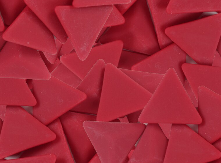 Raspberry Matte Triangle Mosaic Tile 28mm (Case of 1)