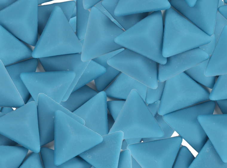 Cerulean Blue Matte Triangle Mosaic Tile 28mm (Case of 1)