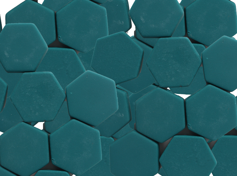 Caribbean Current Matte Hexagon Mosaic Tile 23mm (Case of 1)