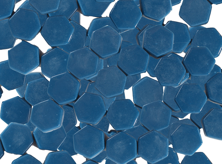 Blueberry Glossy Hexagon Mosaic Tile 15mm (Case of 1)