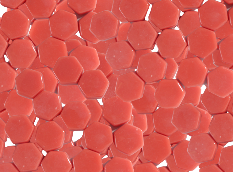 Vermilion Glossy Hexagon Mosaic Tile 15mm (Case of 1)