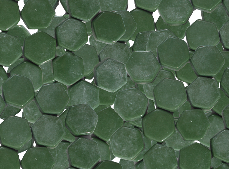 Cedar Green Glossy Hexagon Mosaic Tile 15mm (Case of 1)