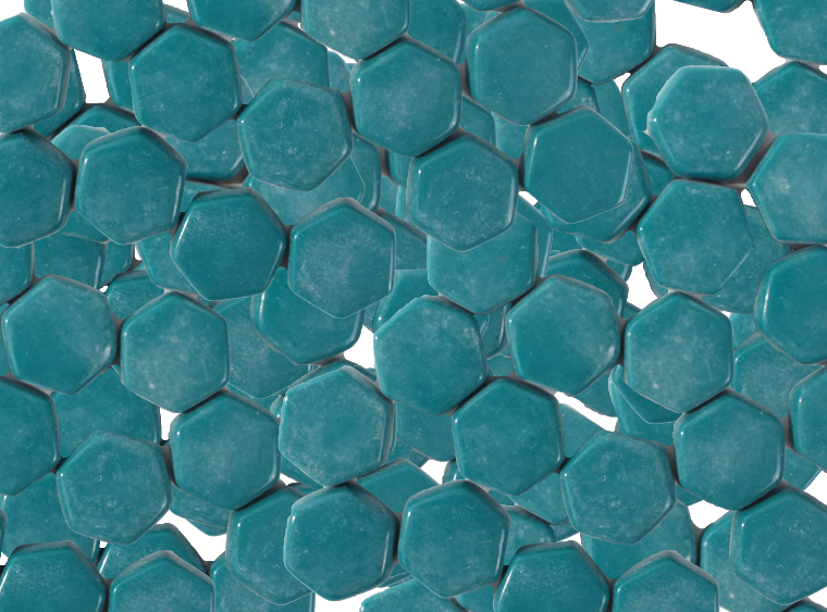 Caribbean Current Glossy Hexagon Mosaic Tile 15mm (Case of 1)