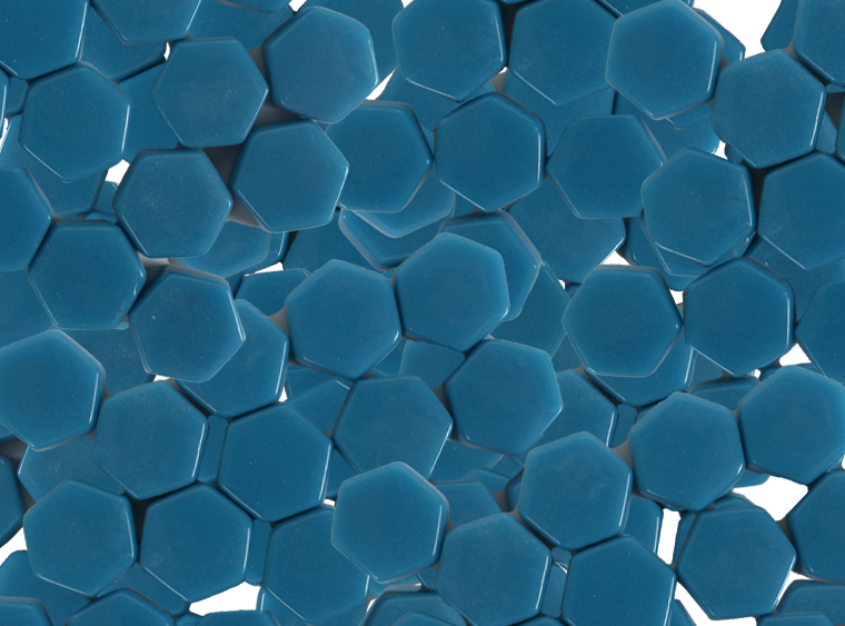 Cerulean Blue Glossy Hexagon Mosaic Tile 15mm (Case of 1)