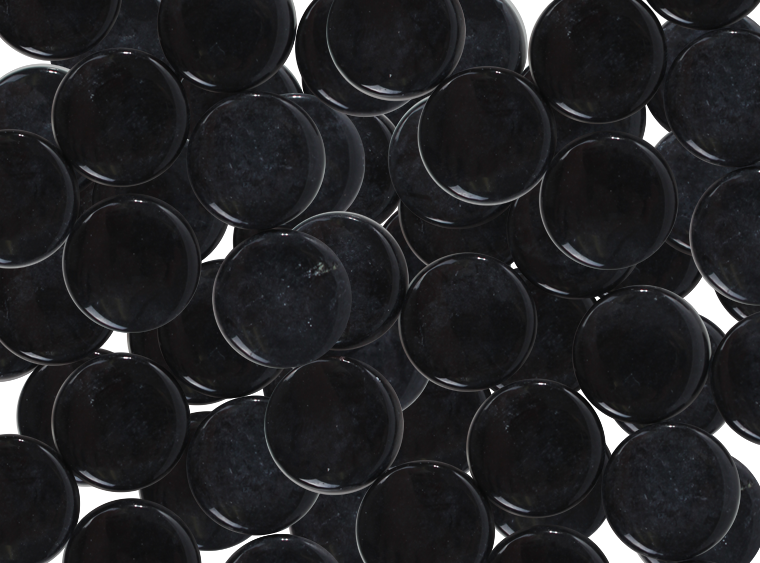 Obsidian Glossy Round Mosaic Tile 20mm (Case of 1)