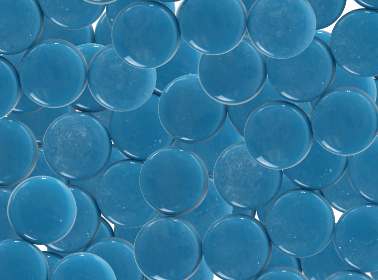 Cerulean Blue Glossy Round Mosaic Tile 20mm (Case of 1)