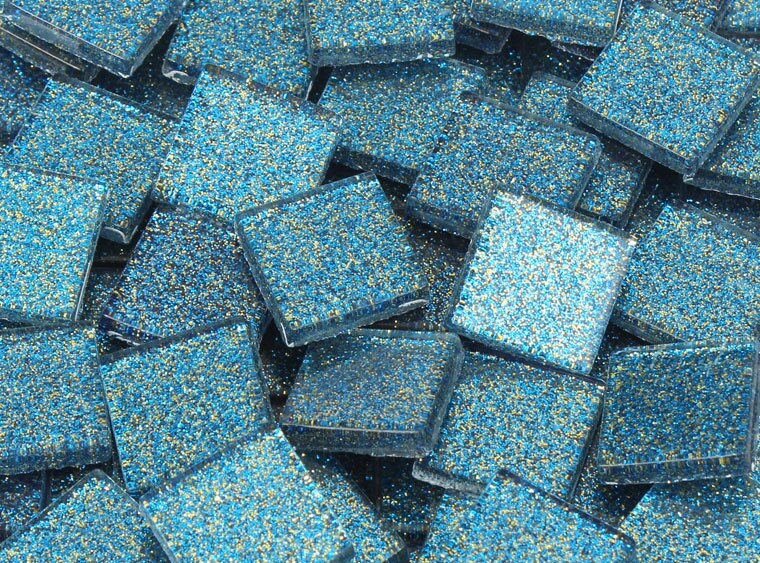Aquamarine Glitter Mosaic Tile 20 Mm (Case of 1)