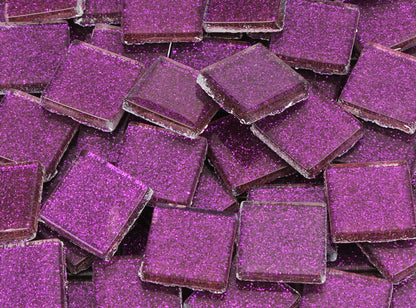 Aubergine Glitter Mosaic Tile - 20 Mm (Case of 1)