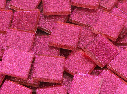Pretty Pink Glitter Mosaic Tile 20 Mm (Case of 1)