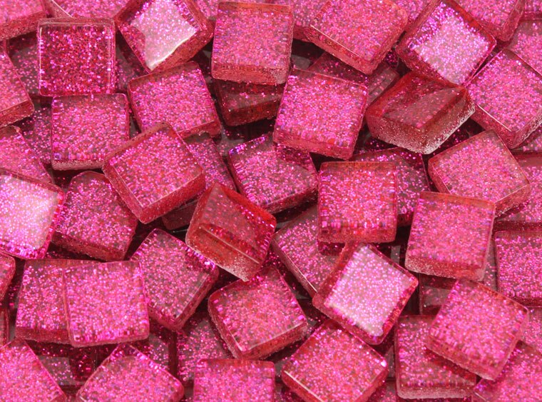 Pretty Pink Glitter Mosaic Tile 10 Mm (Case of 1)