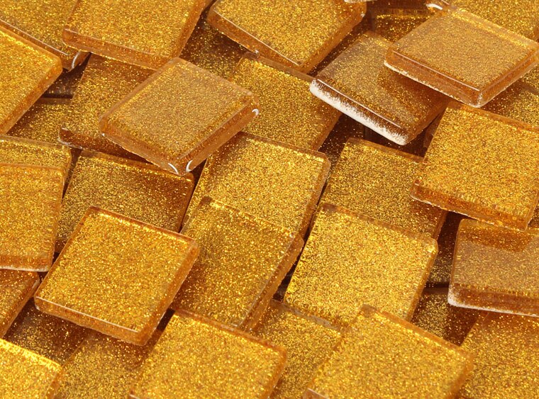 Gold Glitter Mosaic Tile 20 Mm (Case of 1)