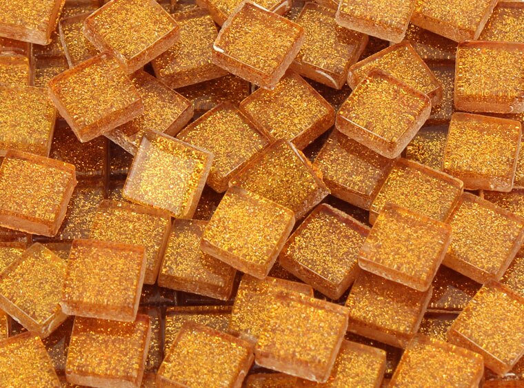 Gold Glitter Mosaic Tile 10 Mm (Case of 1)