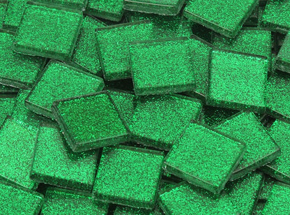 Forest Green Glitter Mosaic Tile 20 Mm (Case of 1)