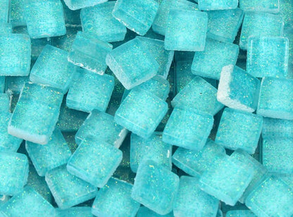 Celeste Blue Glitter Mosaic Tile 10 Mm (Case of 1)