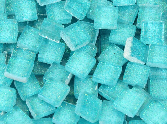 Celeste Blue Glitter Mosaic Tile 10 Mm (Case of 1)