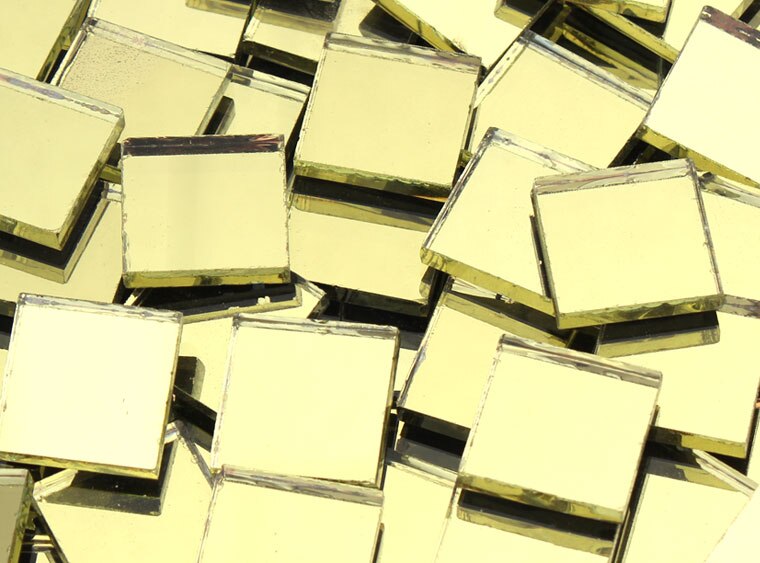Mirrored Gold Square Mosaic Tile 20 Mm (Case of 1)