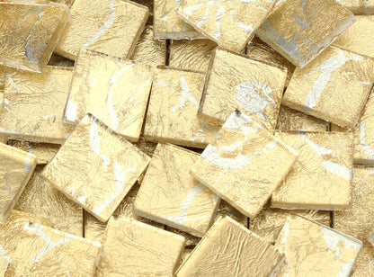 Silver-Veined Gold Foil Mosaic Tile 20 Mm (Case of 1)