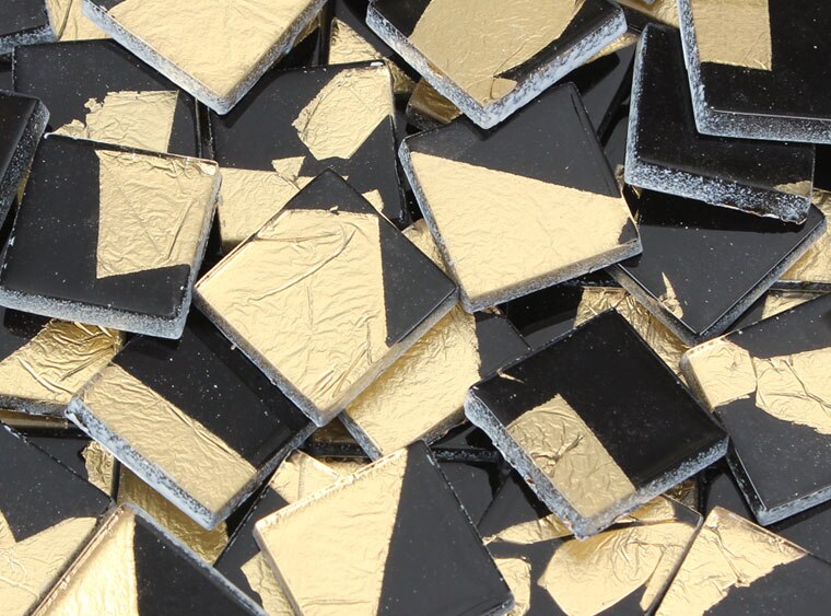 Black And Gold Foil Mosaic Tile 20 Mm (Case of 1)