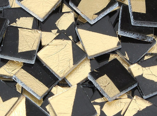 Black And Gold Foil Mosaic Tile 20 Mm (Case of 1)