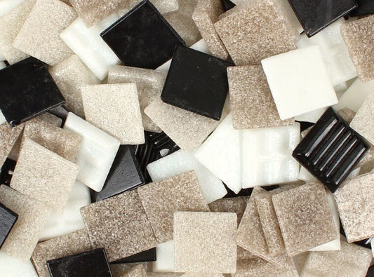 Black And White Mosaic Tile Assortment 20mm (Case of 1)
