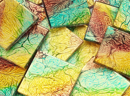 Peacock Foil Mosaic Tile 48 Mm (Case of 1)