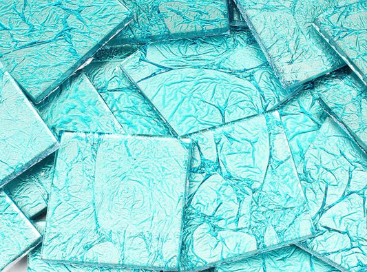 Electric Blue Foil Mosaic Tile 48 Mm (Case of 1)