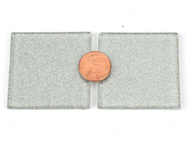 Silver Glitter Mosaic Tile 48 Mm (Case of 1)