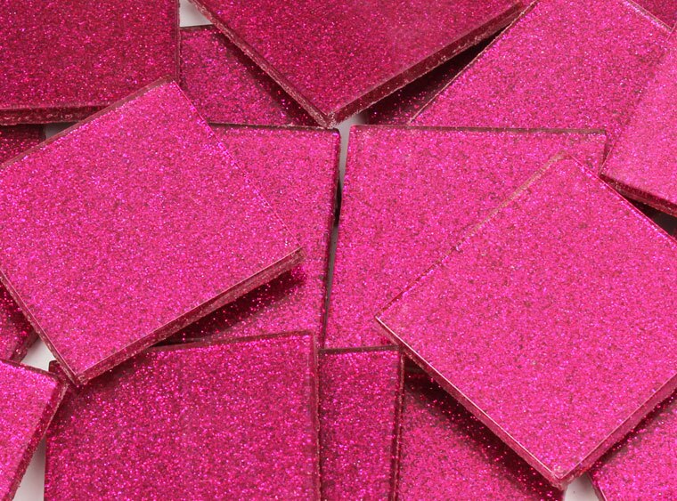 Pretty Pink Glitter Mosaic Tile 48 Mm (Case of 1)