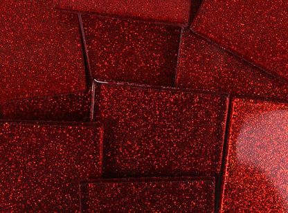 Radiant Red Glitter Mosaic Tile 48 Mm (Case of 1)