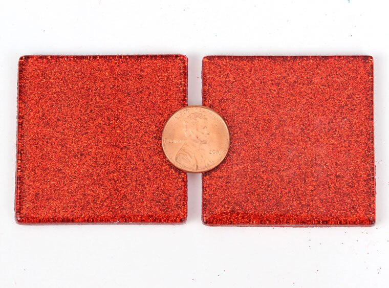 Radiant Red Glitter Mosaic Tile 48 Mm (Case of 1)