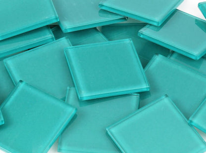 Teal Crystal Glass Mosaic Tile 48 Mm (Case of 1)