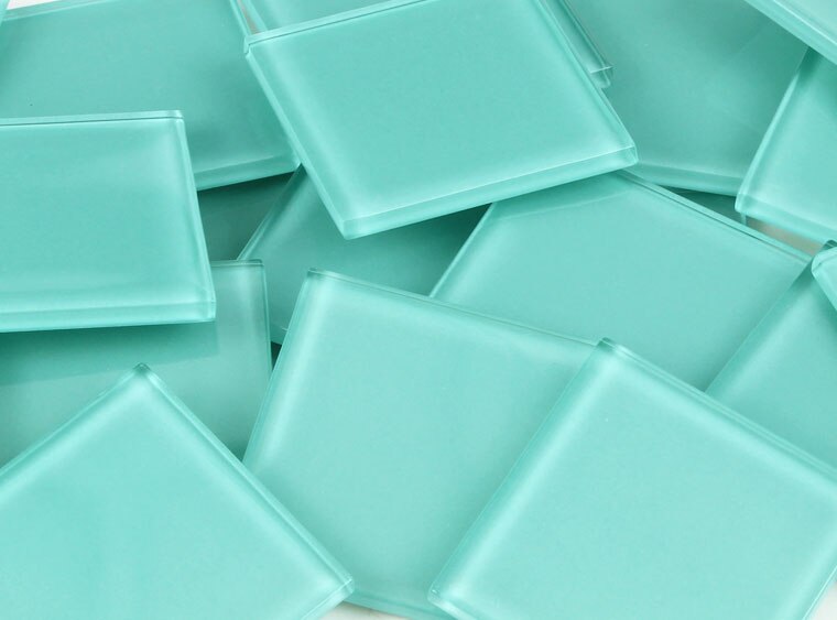 Aqua Green Crystal Glass Mosaic Tile 48 Mm (Case of 1)