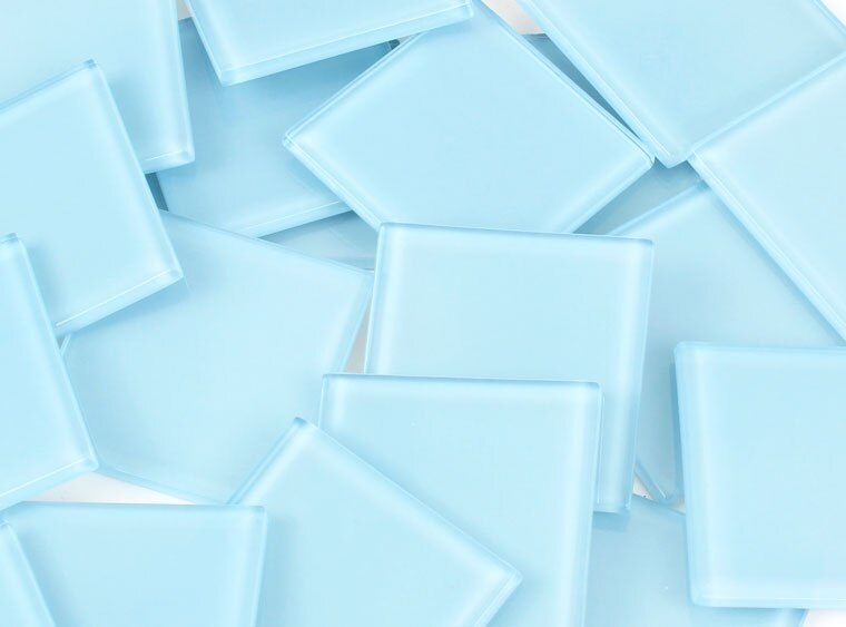 Baby Blue Crystal Glass Mosaic Tile 48 Mm (Case of 1)