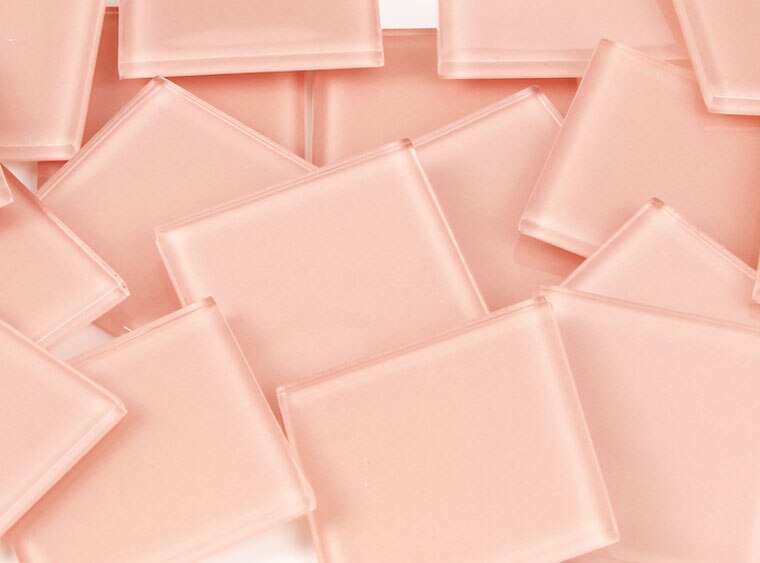 Coral Crystal Glass Mosaic Tile 48 Mm (Case of 1)