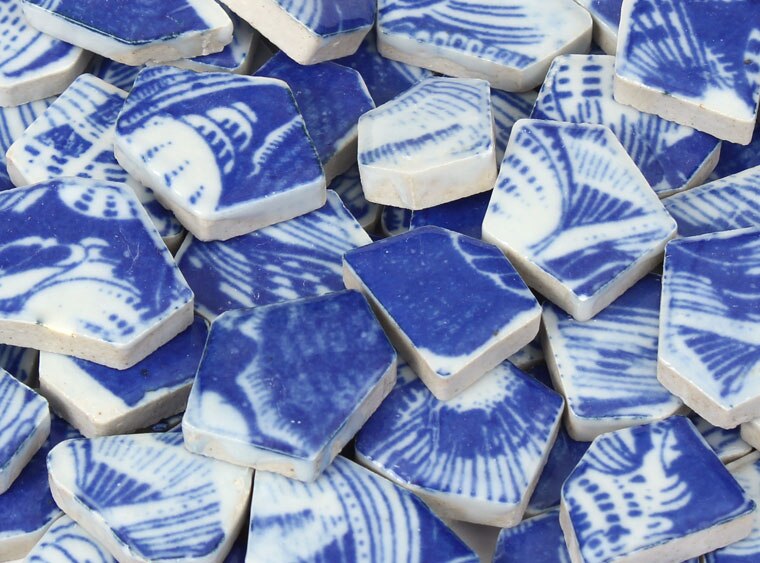 Blue And White Porcelain Mosaic Tile Mix 1 (Case of 1)